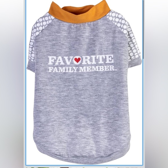 Other - The Dodo ‘Favorite Family Member' Grey Dog T-Shirt with Yellow Trim Size L